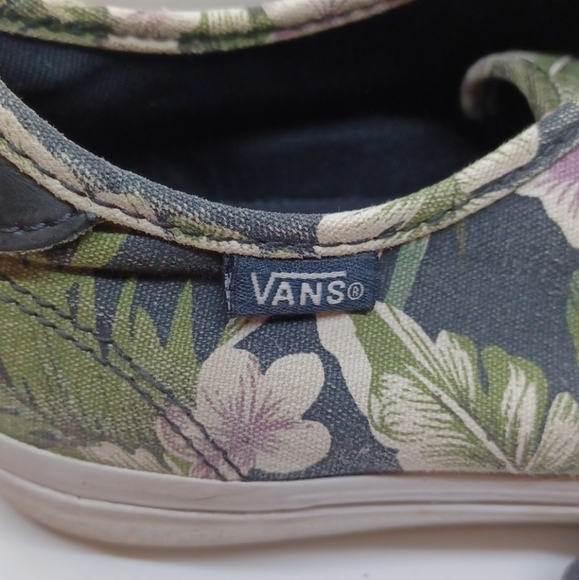 Vans Hawaiian Canvas Green Floral Sneakers Shoes Off The Wall  8.5 Womens - Picture 9 of 10